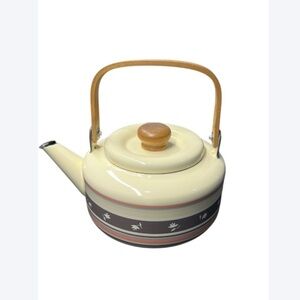 Vintage 1984 Monte Carlo Teapot | Floral Enamel | Farmhouse Kitchen